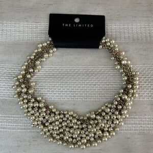 The Limited Cream Cluster Faux Pearl Collar Necklace